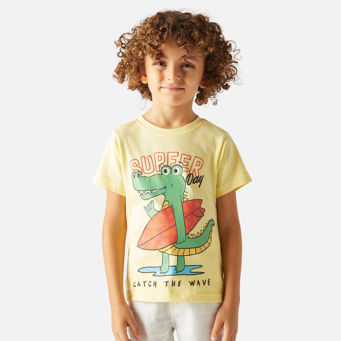 Juniors Printed T-shirt with Short Sleeves and Crew Neck - Set of 2