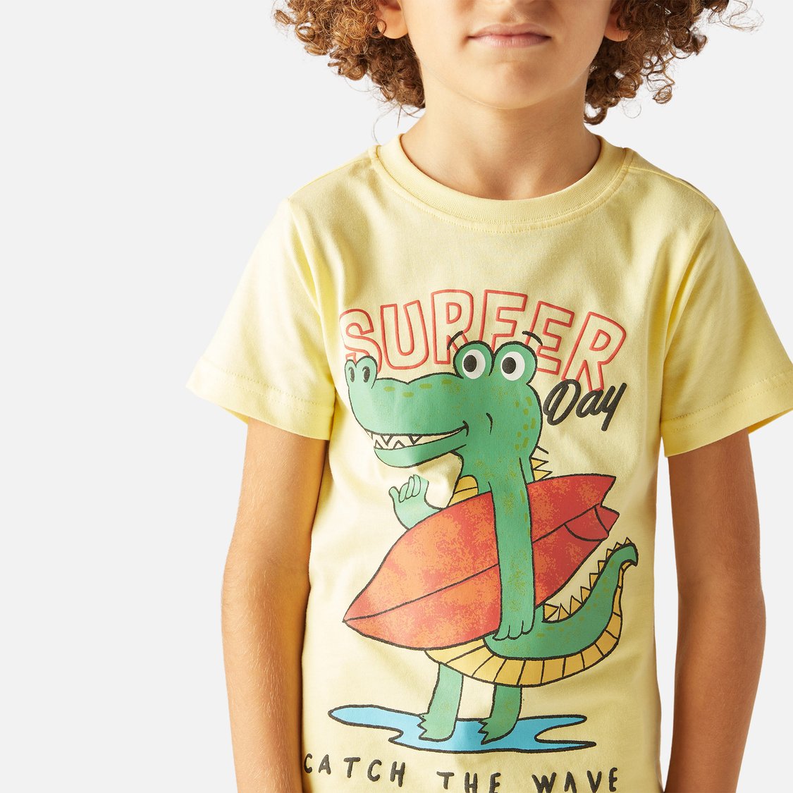 Juniors Printed T-shirt with Short Sleeves and Crew Neck - Set of 2