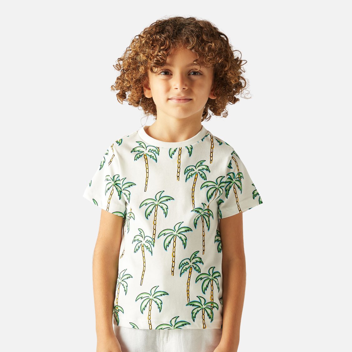 Juniors Printed T-shirt with Short Sleeves and Crew Neck - Set of 2