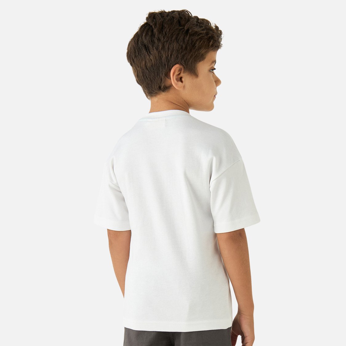 Juniors Graphic Print T-shirt with Crew Neck and Short Sleeves