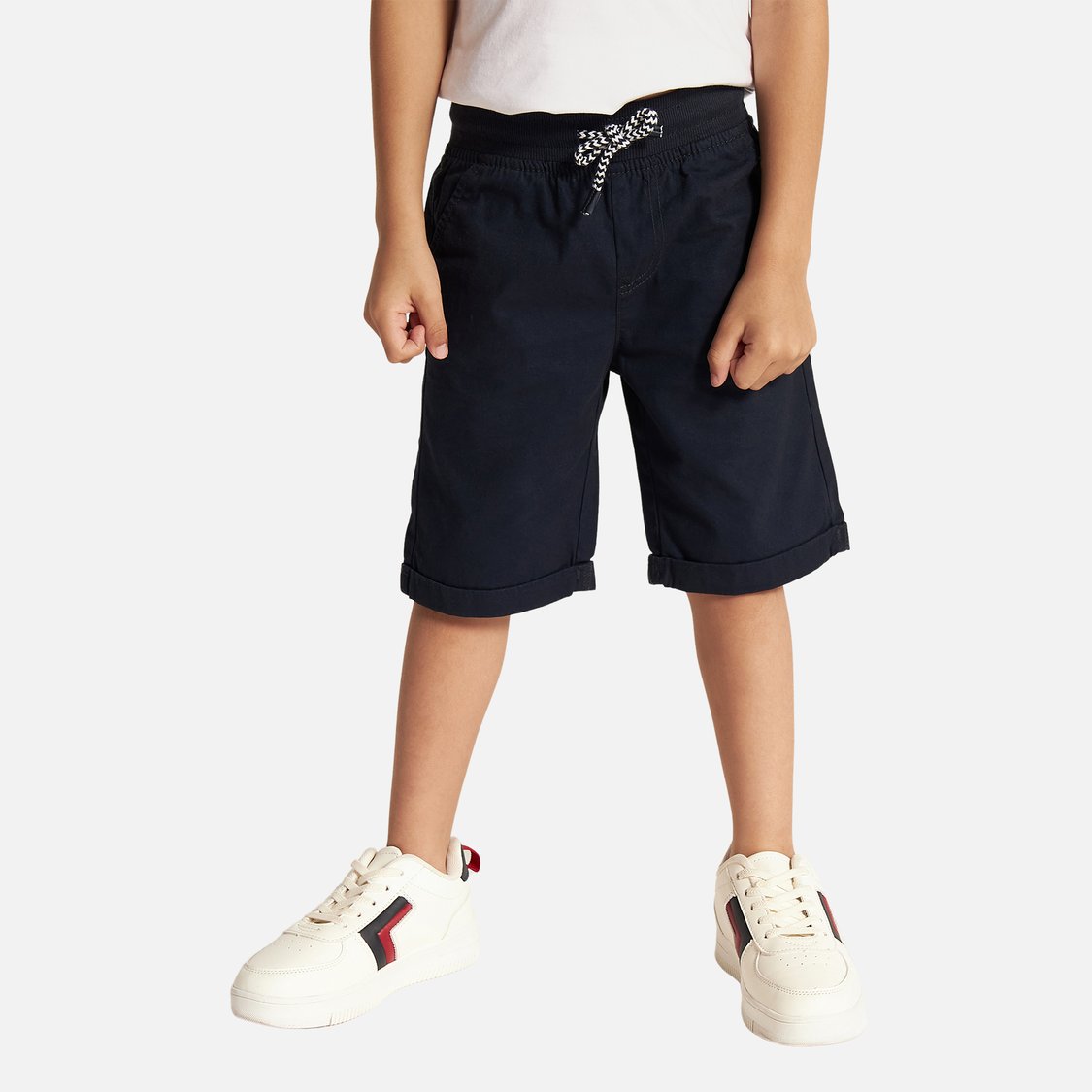 Juniors Solid Shorts with Drawstring Closure and Pockets