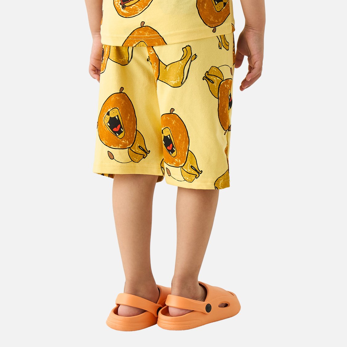 Juniors All-Over Lion Print Shorts with Pockets and Drawstring Closure