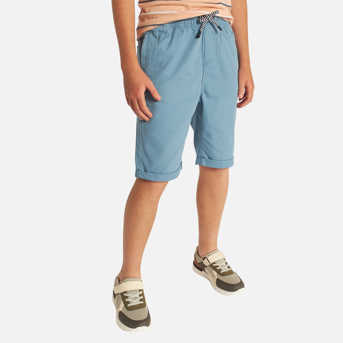 Juniors Solid Shorts with Drawstring Closure