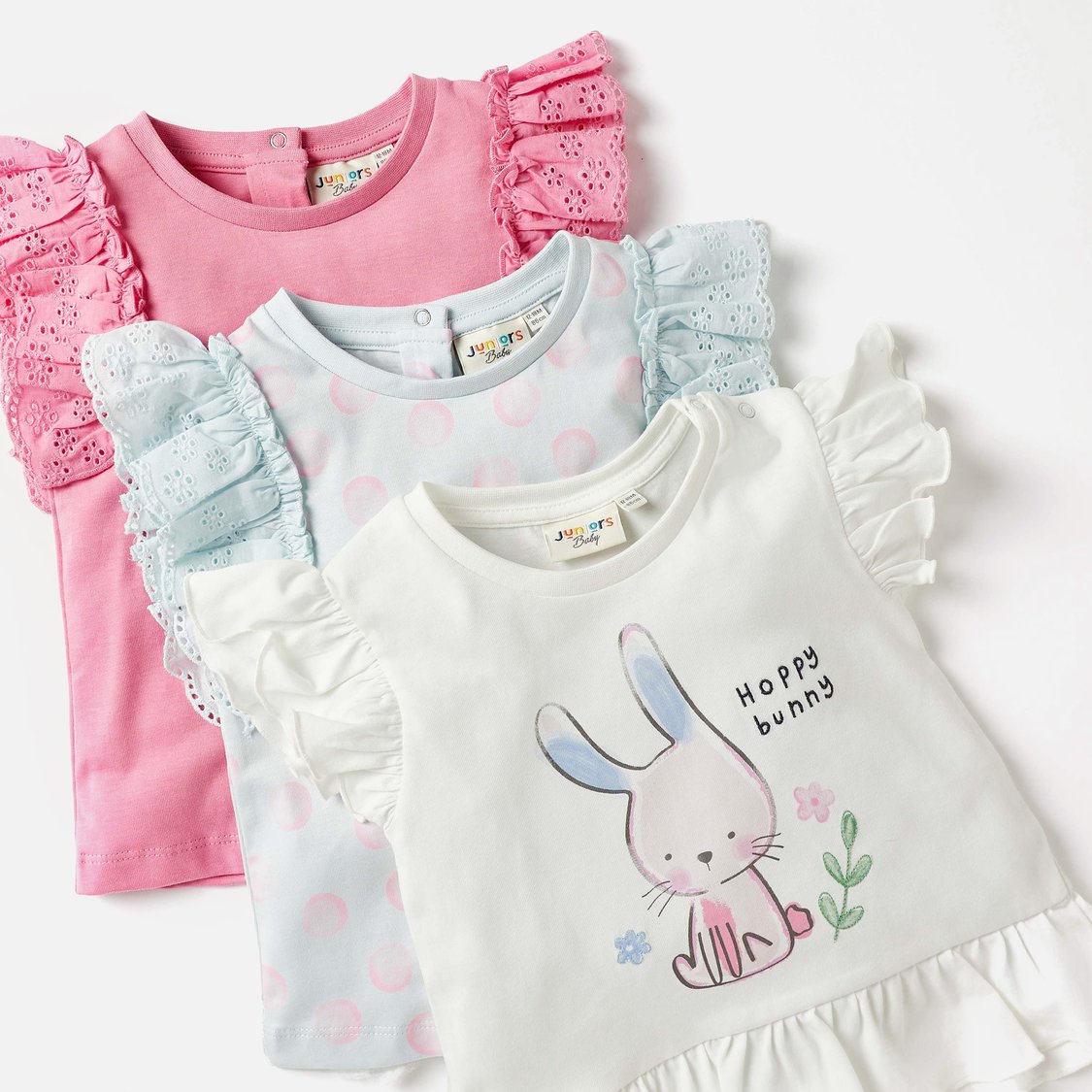 Juniors Assorted Top with Ruffle Sleeves - Set of 3