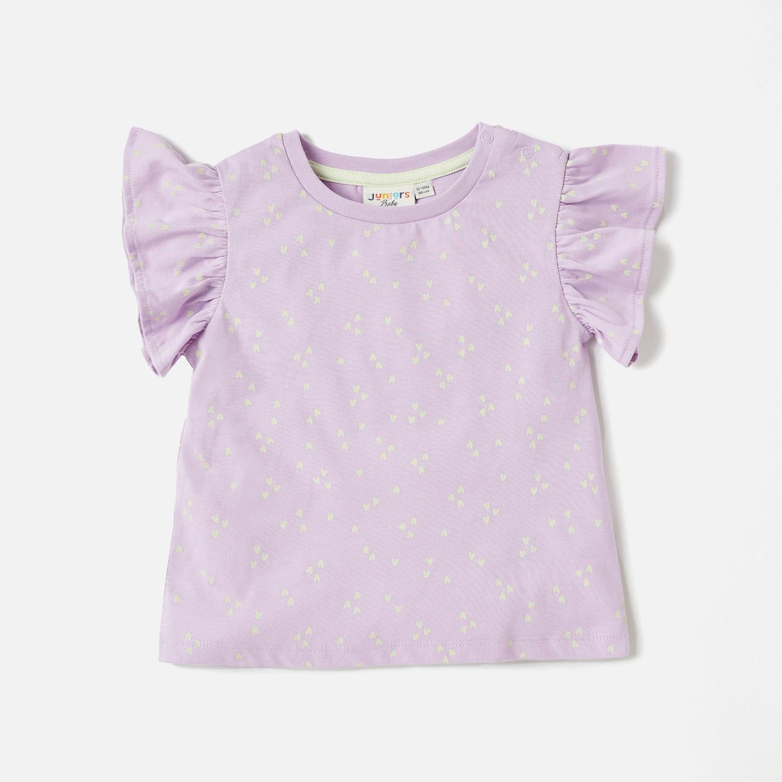 Juniors Printed T-shirt with Crew Neck and Cap Sleeves - Set of 3