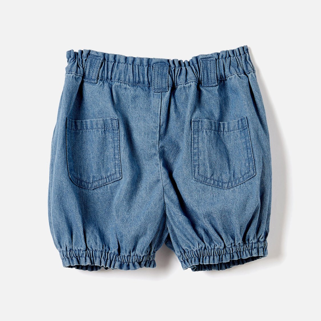 Juniors Elephant Applique Denim Shorts with Bow Detail