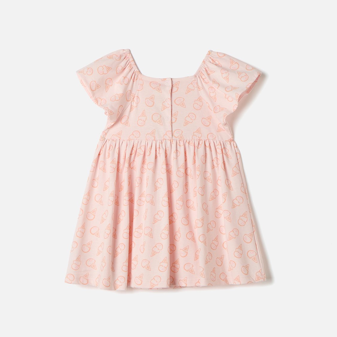 Juniors Ice Cream Print A-line Dress with Short Sleeves