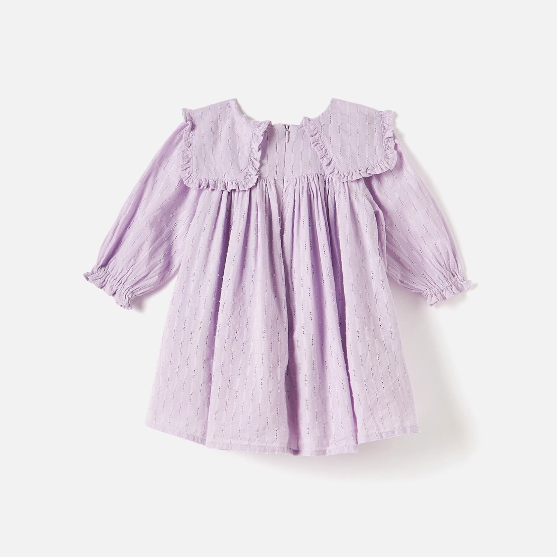 Juniors Floral Embroidered A-line Dress with Peter Pan Collar