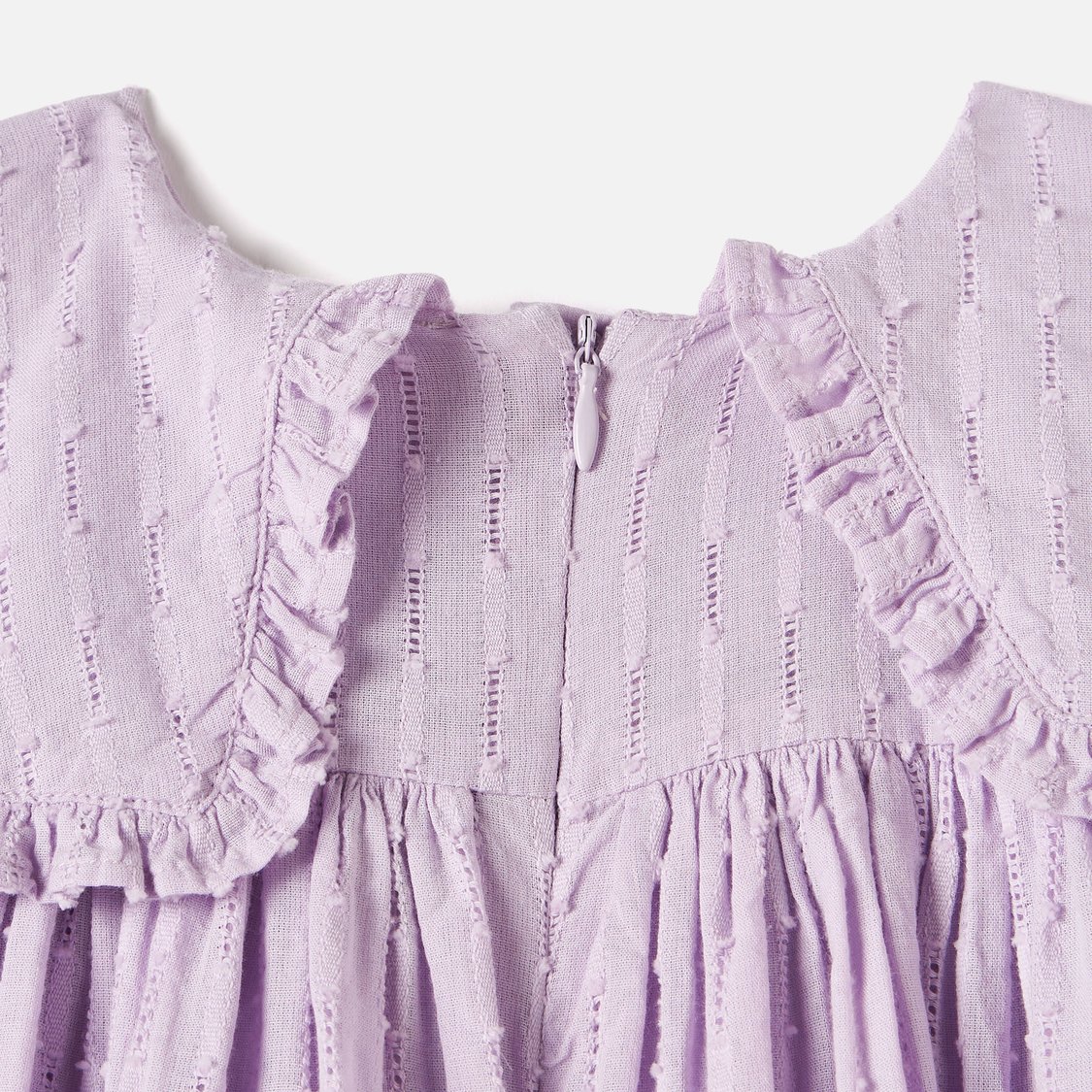 Juniors Floral Embroidered A-line Dress with Peter Pan Collar
