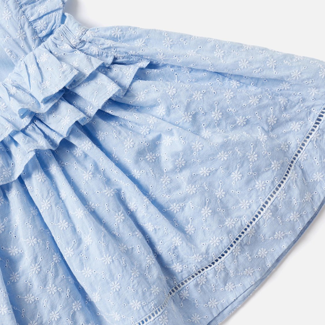 Juniors Floral Embroidered A-line Dress with Bow Detail Headband