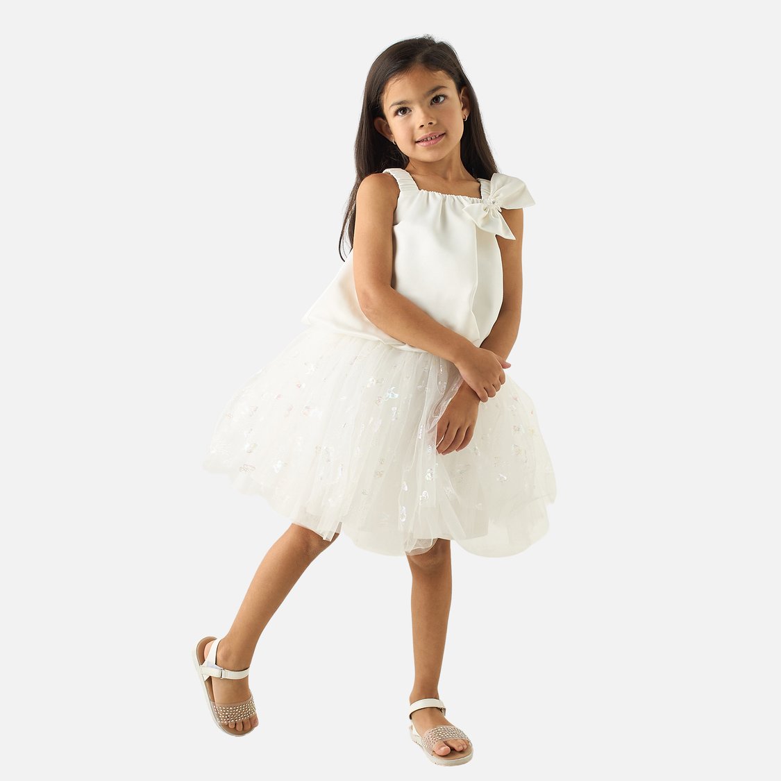Juniors Solid Sleeveless Top and Textured Skirt Set