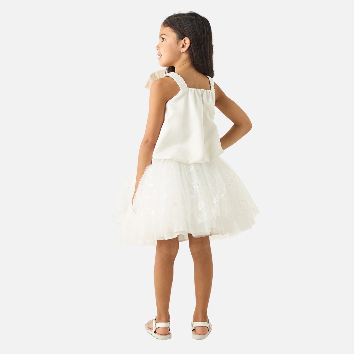 Juniors Solid Sleeveless Top and Textured Skirt Set