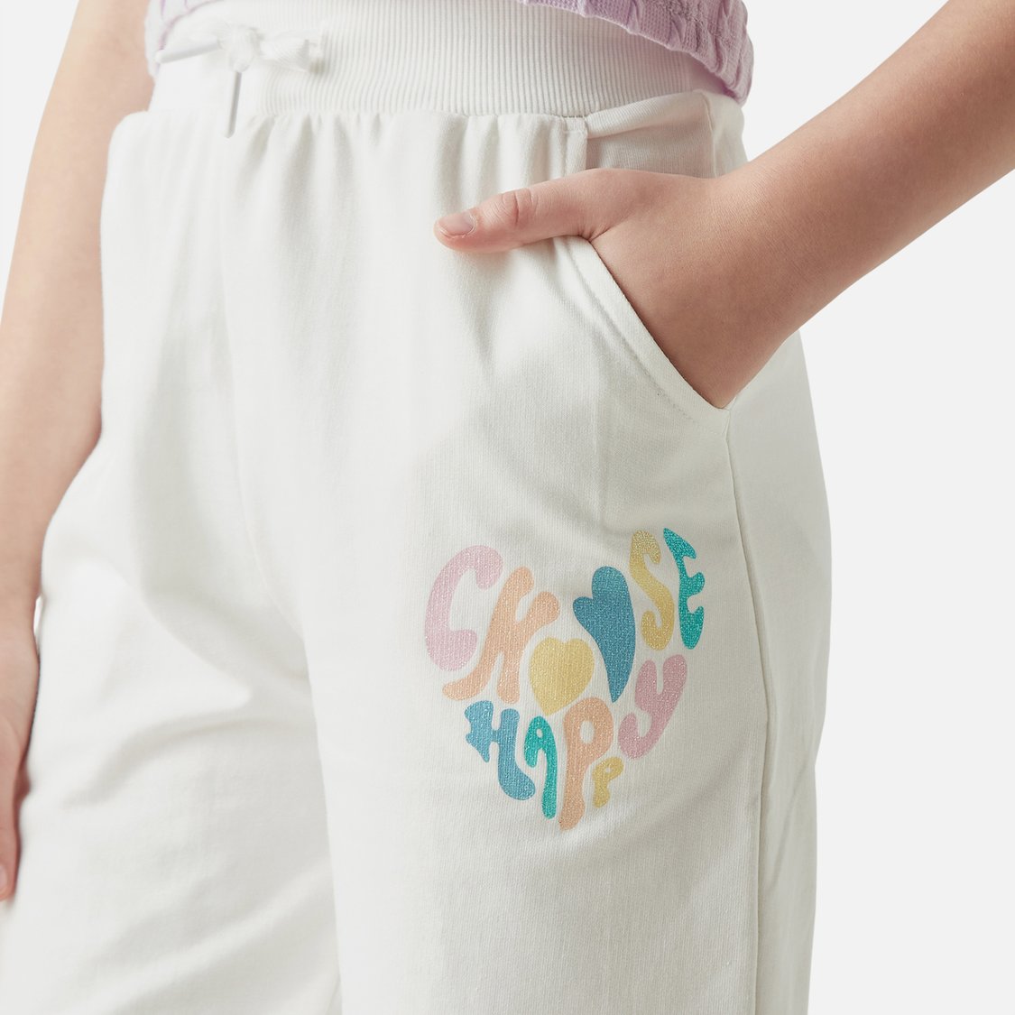 Juniors Slogan Printed Joggers with Elasticated Waistband and Pockets