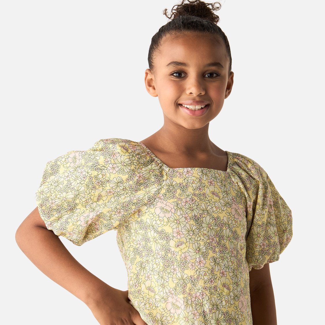 Juniors All-Over Floral Print Drop Waist Dress