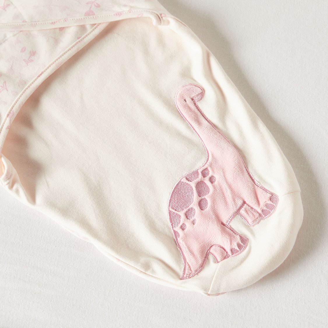 Juniors Dinosaur Applique Swaddle Wrap with Hook and Loop Closure