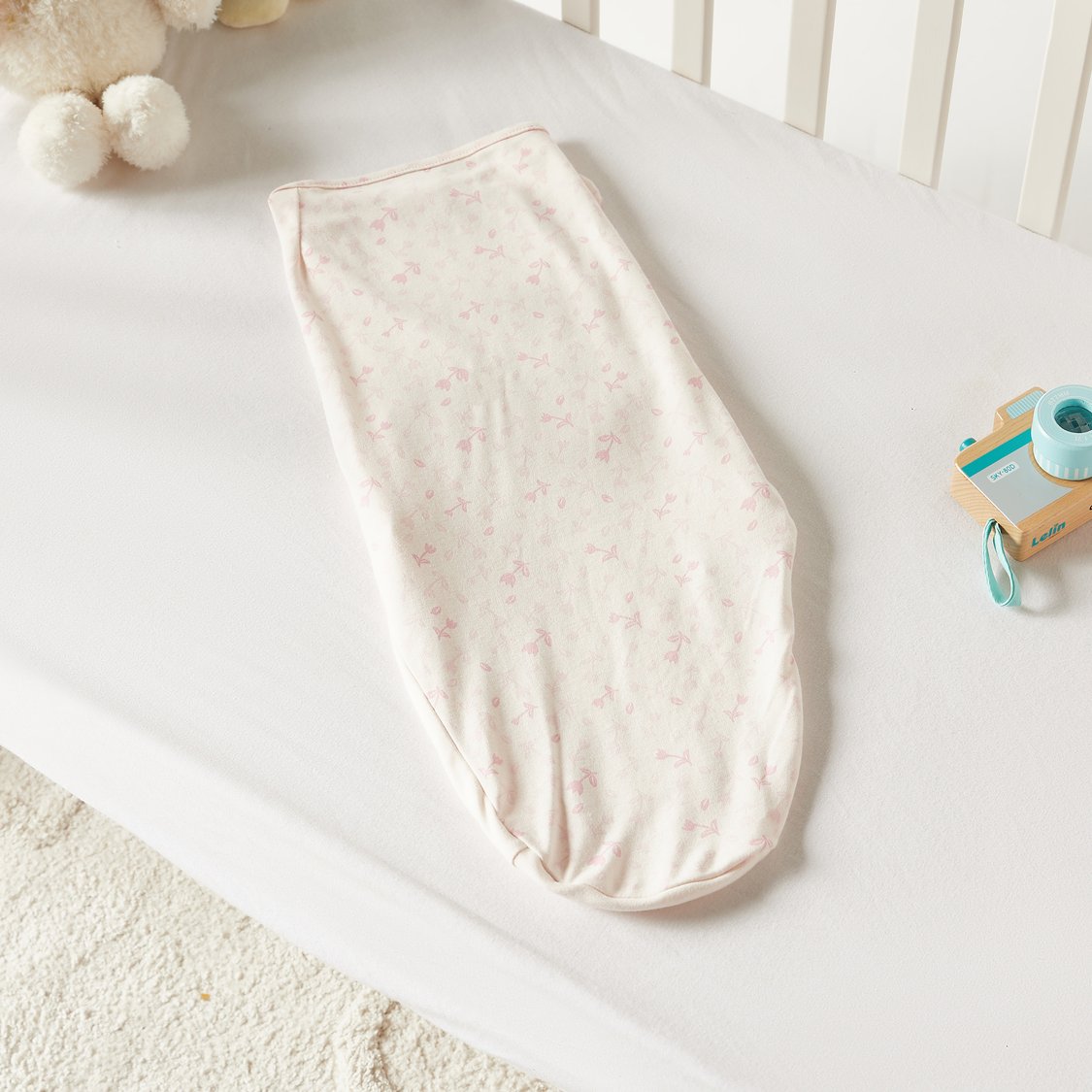 Juniors Dinosaur Applique Swaddle Wrap with Hook and Loop Closure