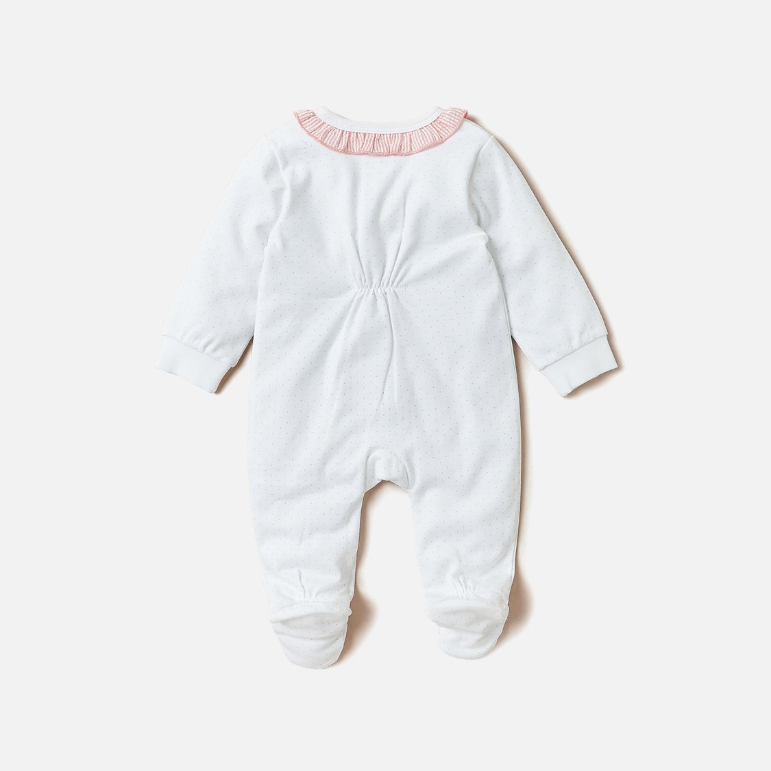 Juniors Bunny Embroidered Sleepsuit with Long Sleeves and Zip Closure
