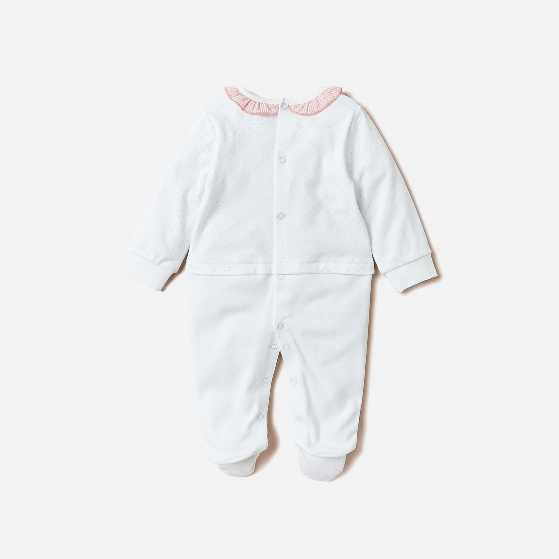 Juniors Bunny Applique Sleepsuit with Ruffle Detail Neck