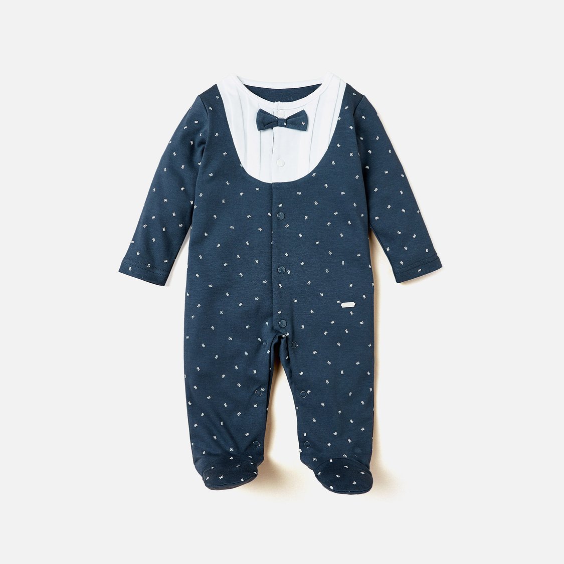 Giggles All-Over Print Closed Feet Sleepsuit with Bow Accent