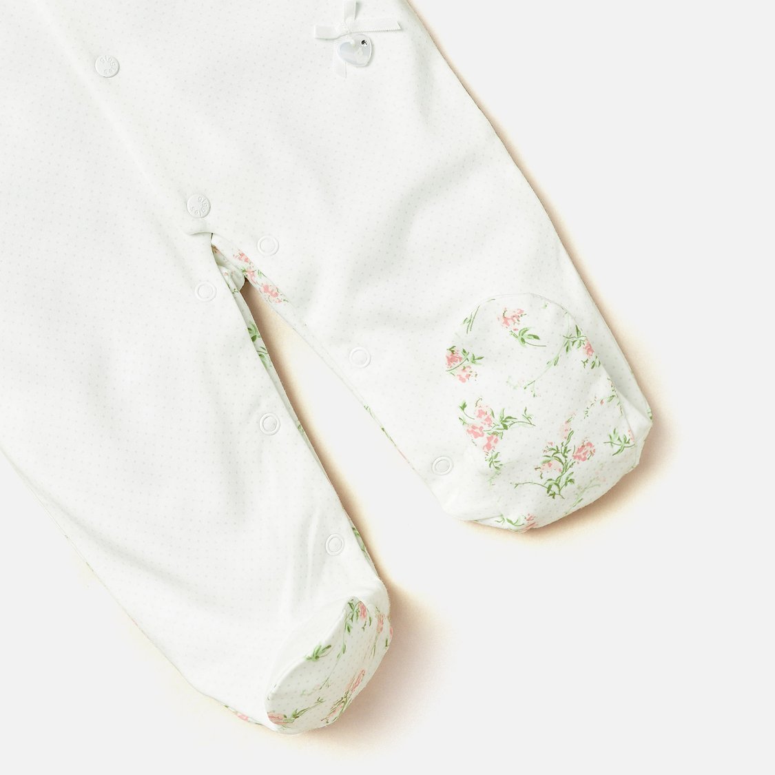 Giggles Floral Print Sleepsuit with Long Sleeves