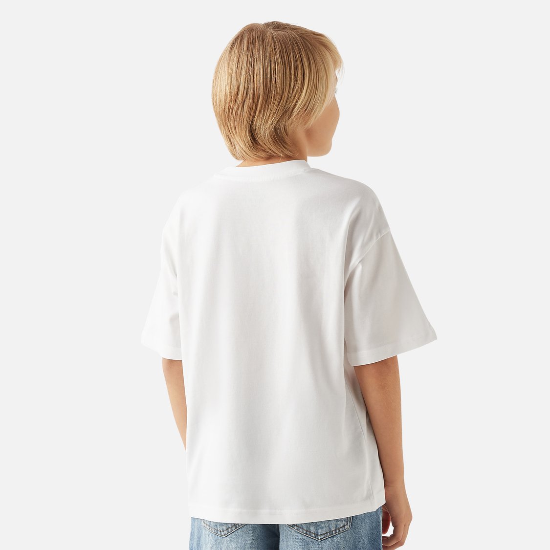 Juniors Solid T-shirt with Short Sleeves and Crew Neck