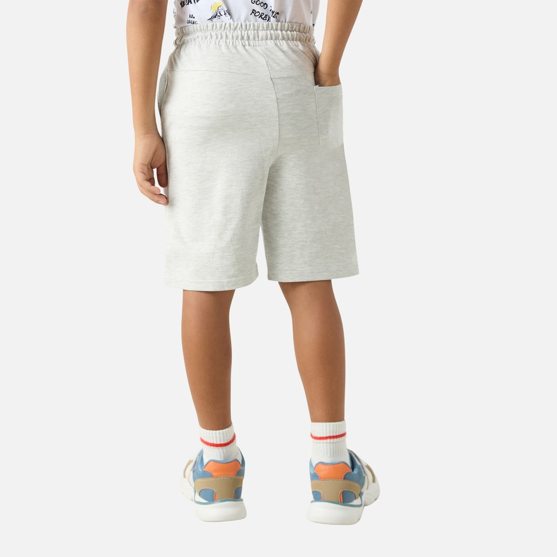 Juniors Patch Detail Shorts with Drawstring Closure and Pockets