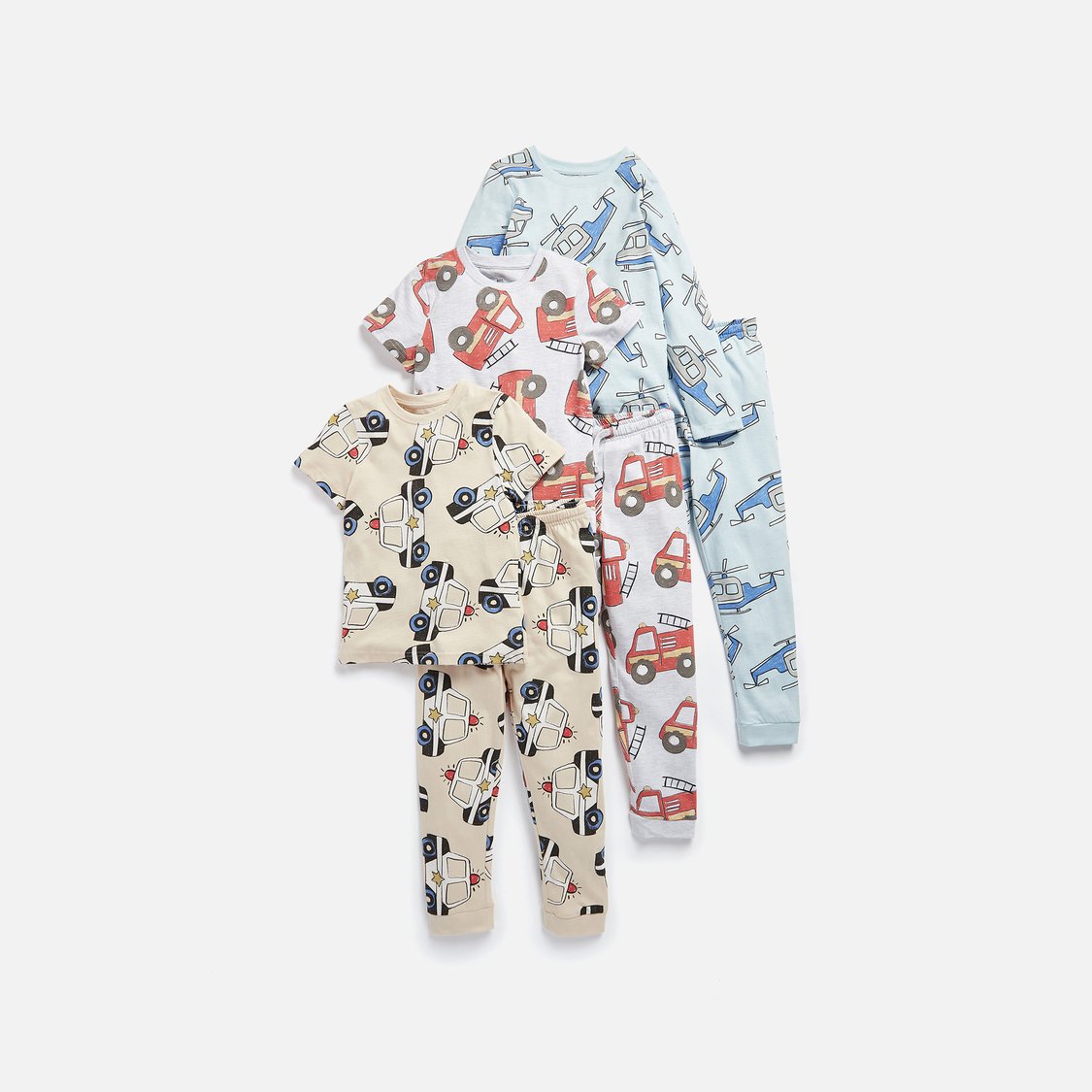Juniors All-Over Print T-shirts and Pyjamas - Set of 3