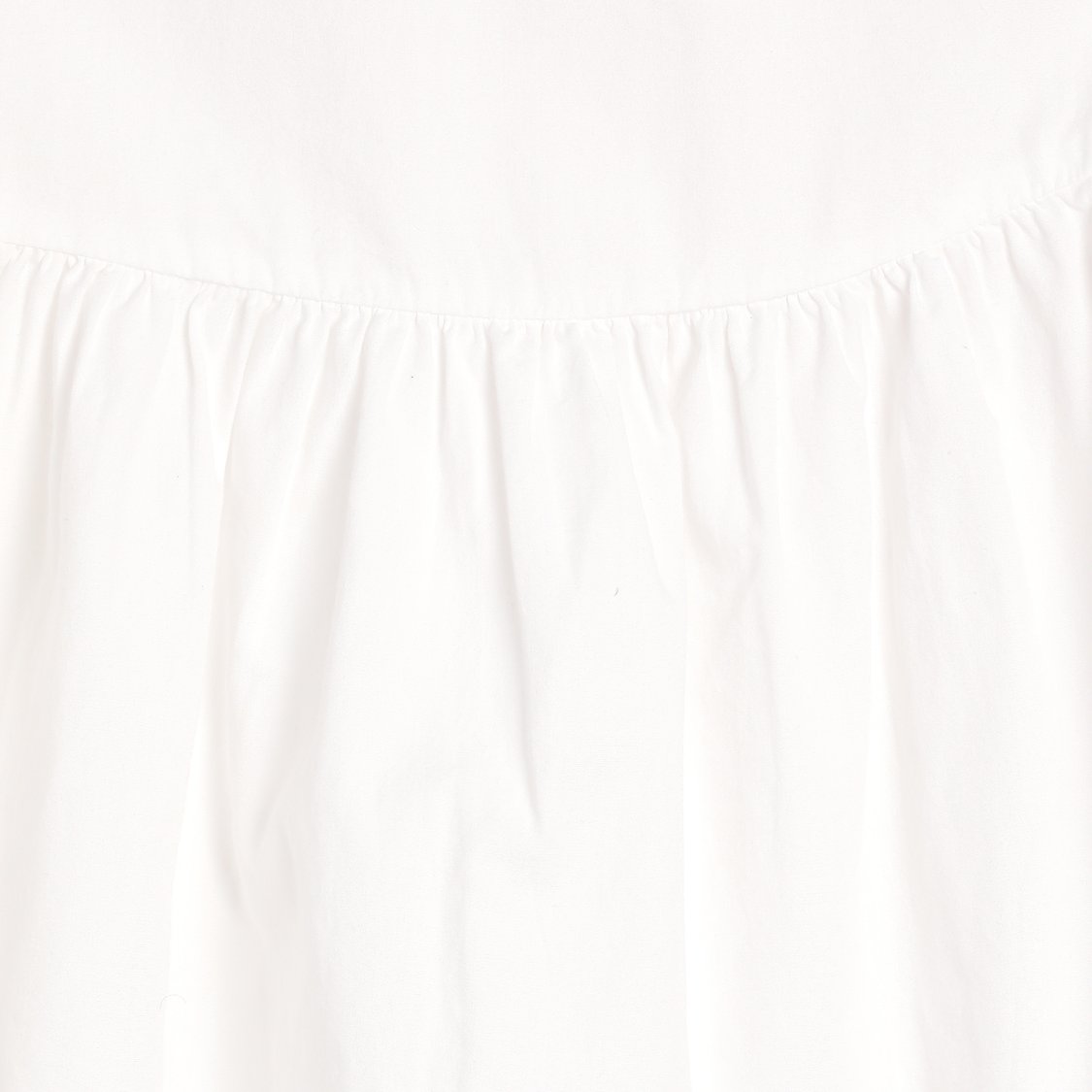 Juniors Floral Accent Collared Top with Balloon Sleeves