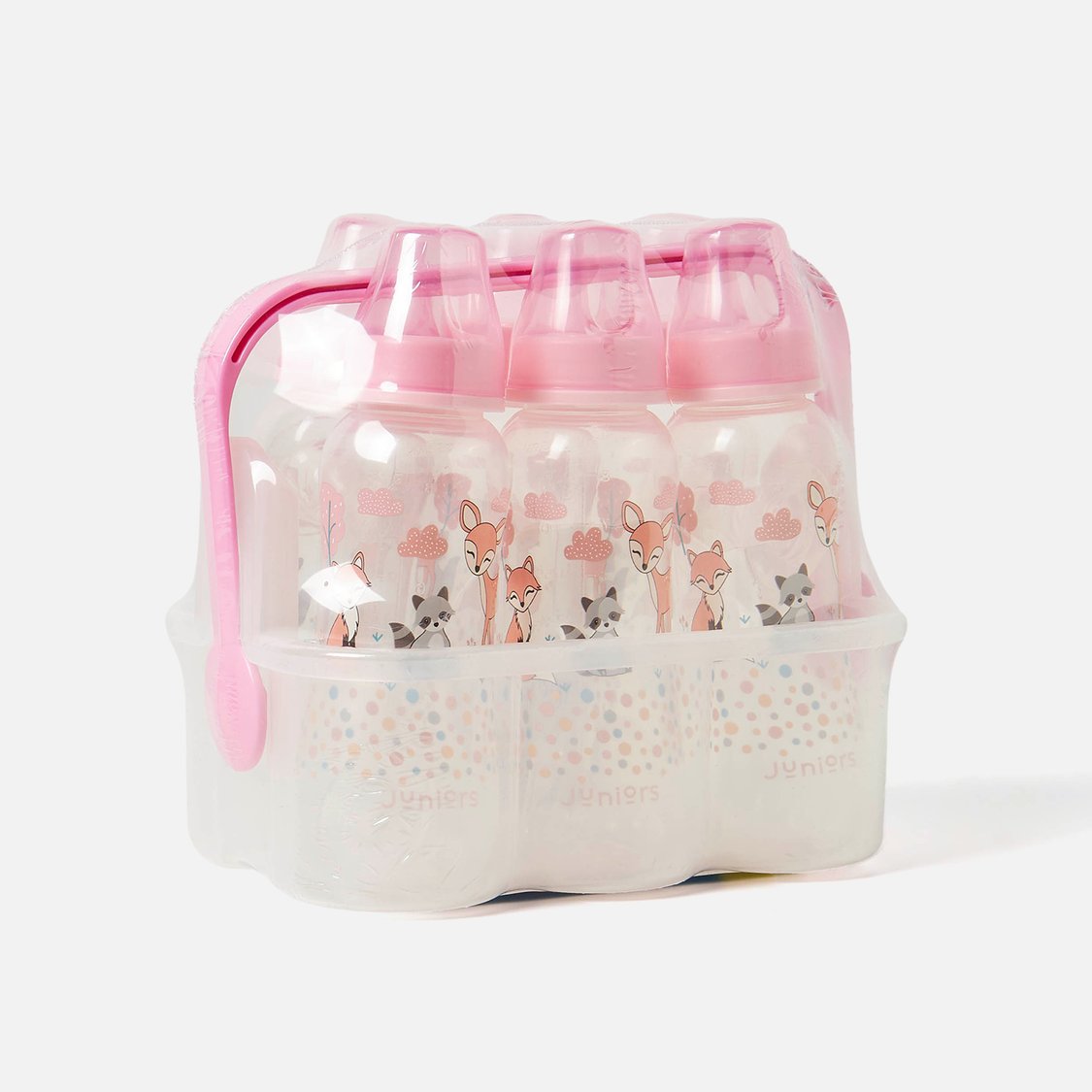 Juniors 6-Piece Printed Feeding Bottle and Basket Set