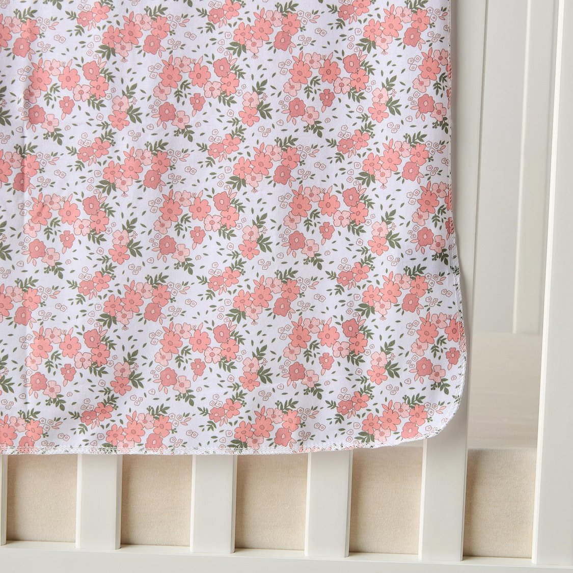 Juniors Floral Print Swaddle Blanket with Headband