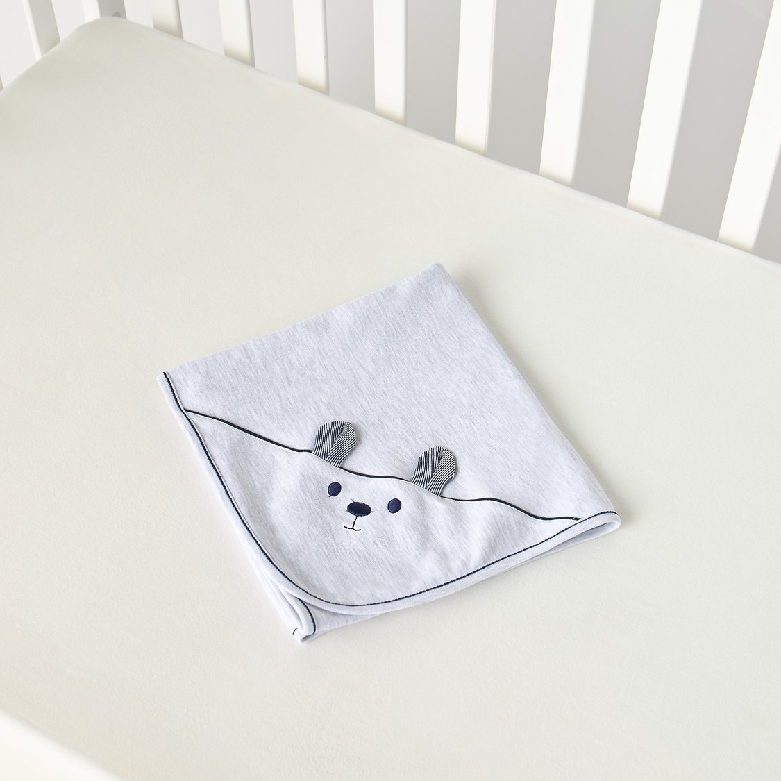 Juniors Bear Applique Receiving Blanket - 80x80 cm