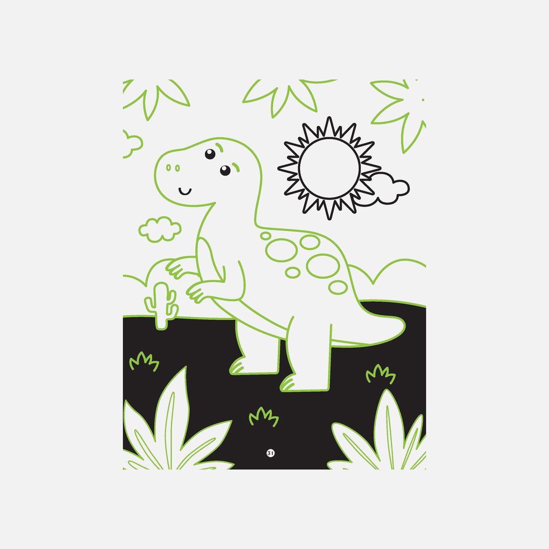 Dreamland Dinosaurs Neon Colouring World Book with Neon Pens