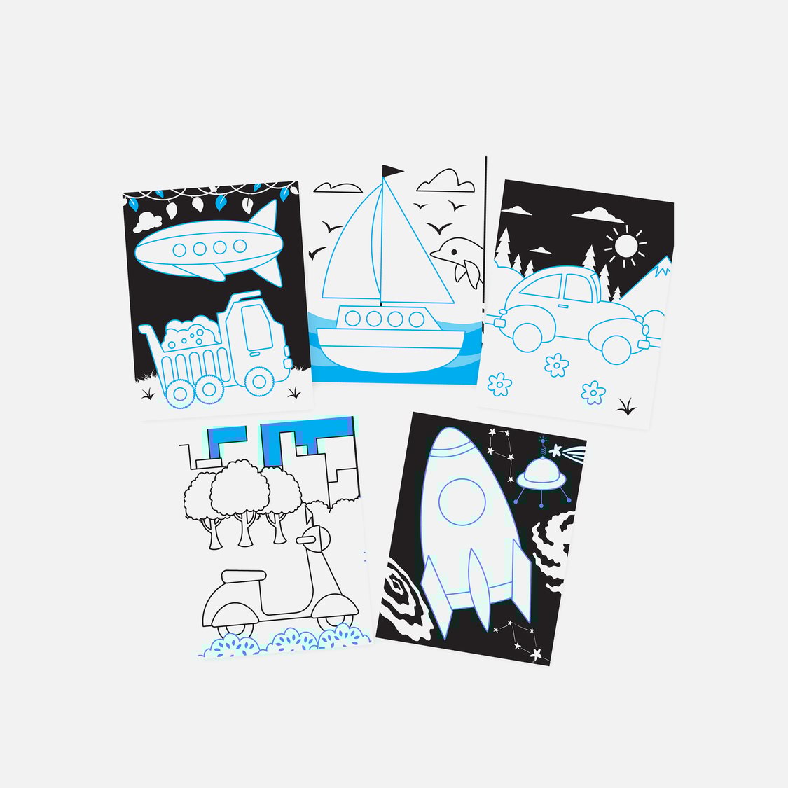 Dreamland Vehicles Neon Colouring World Book with Neon Pens