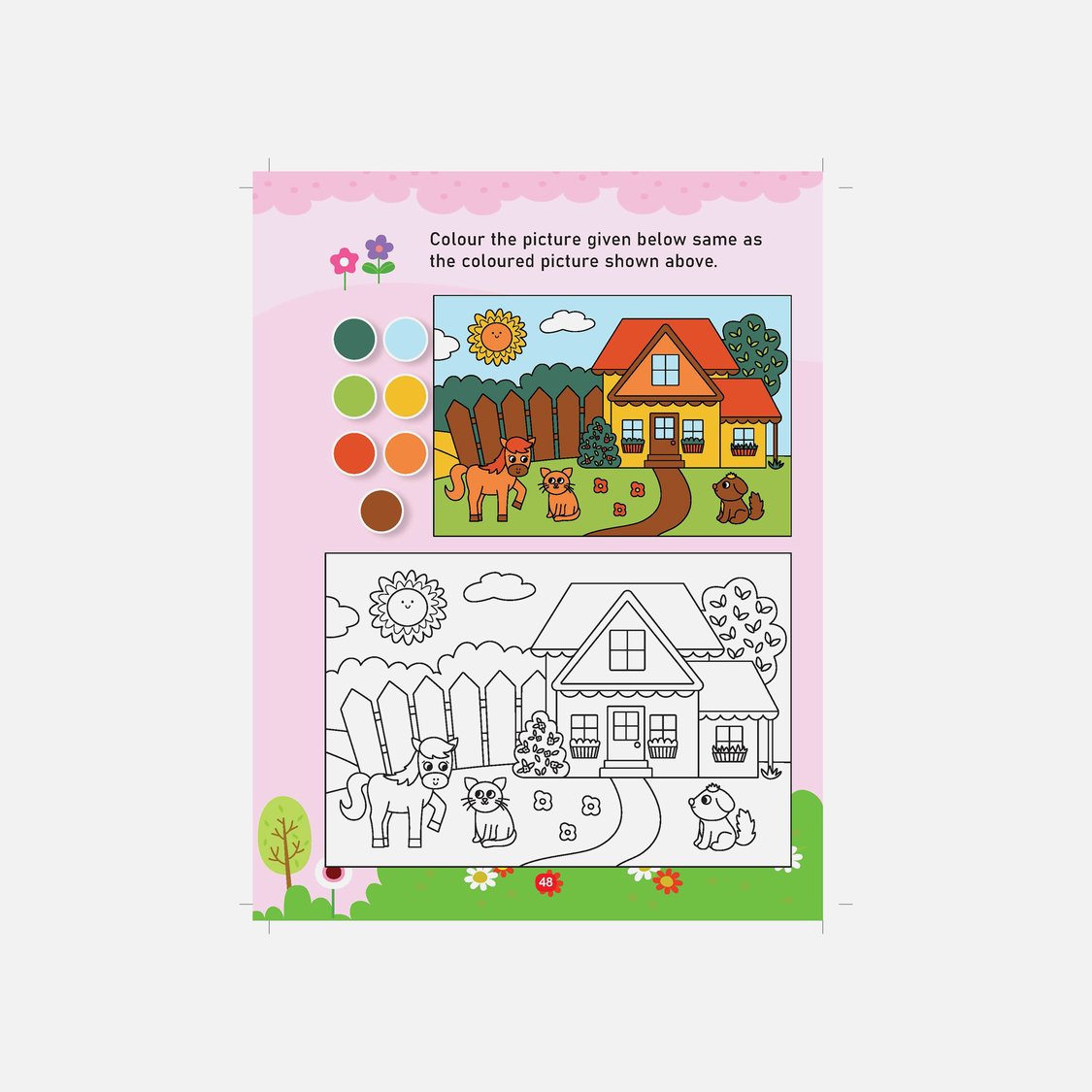 Dreamland Farm Activity and Colouring Book - Die Cut Animal Shaped Book