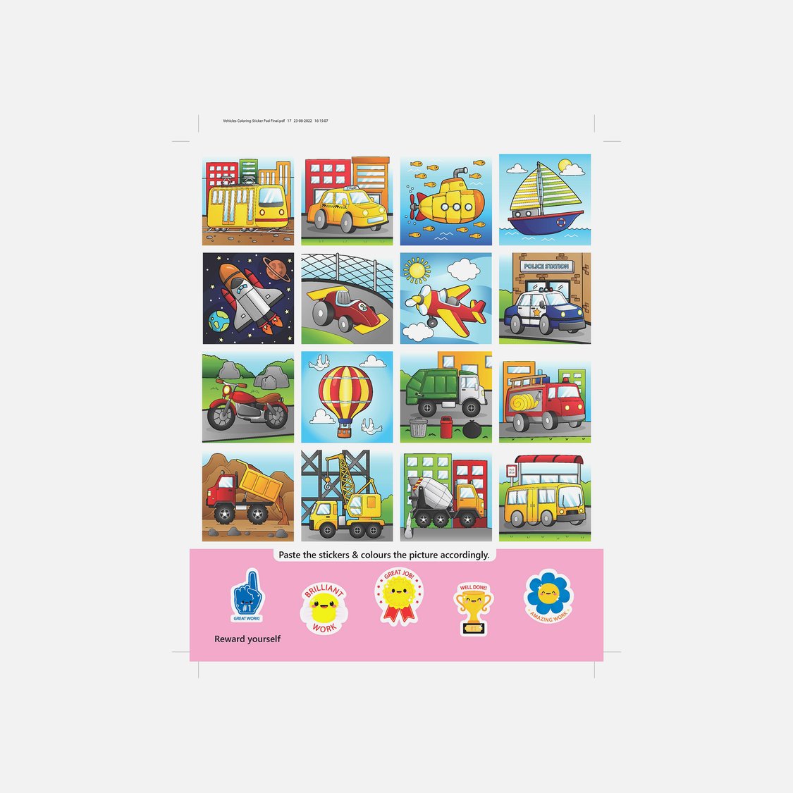 Dreamland Vehicles - It's Colour time with Stickers