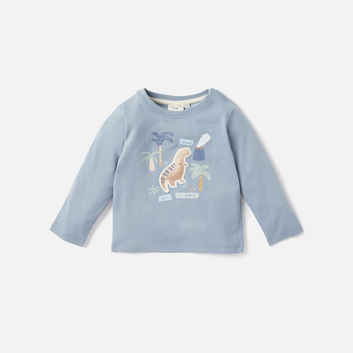 Juniors Dino Print Crew Neck T-shirt with Long Sleeves - Set of 3