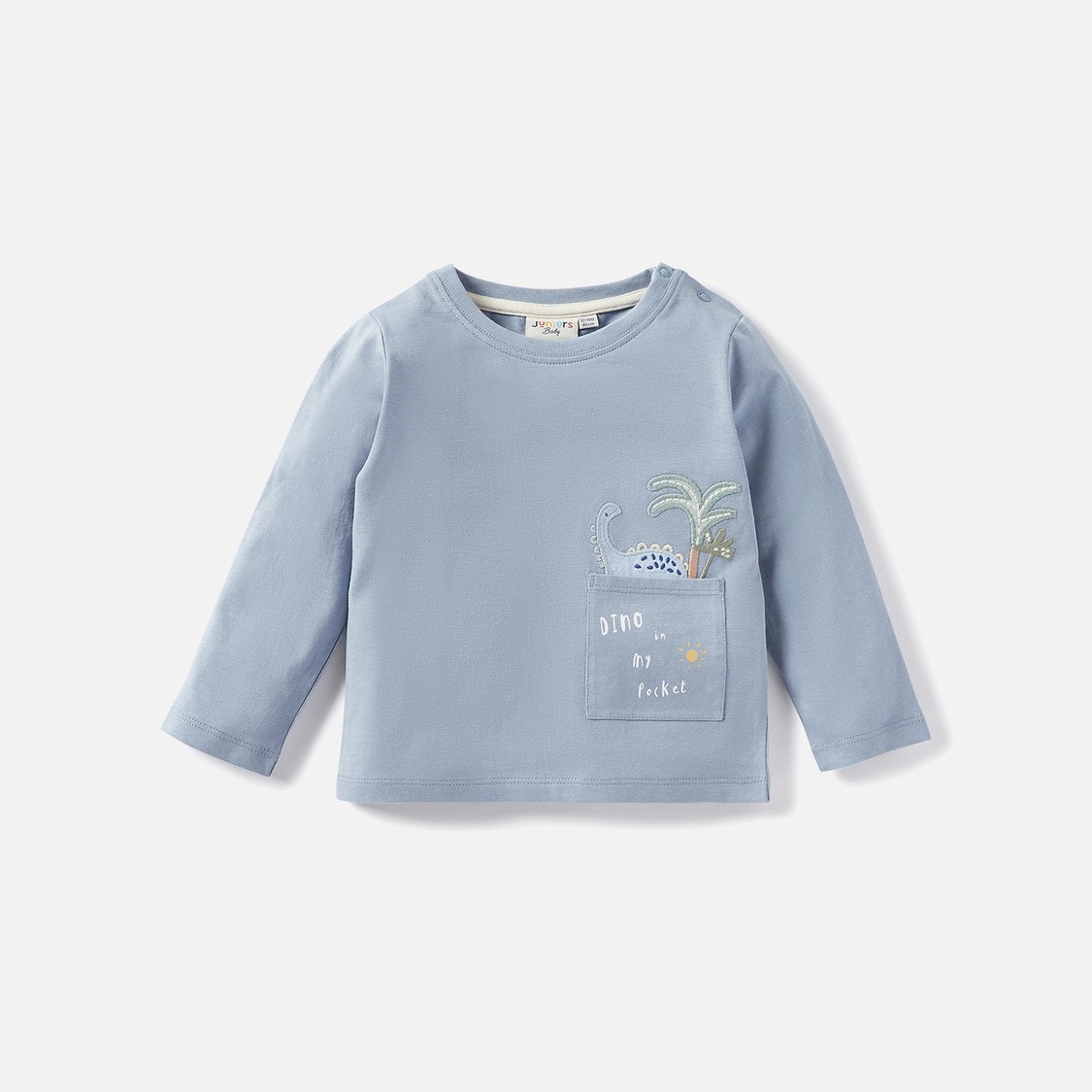 Juniors Printed T-shirt with Crew Neck and Long Sleeves - Set of 3