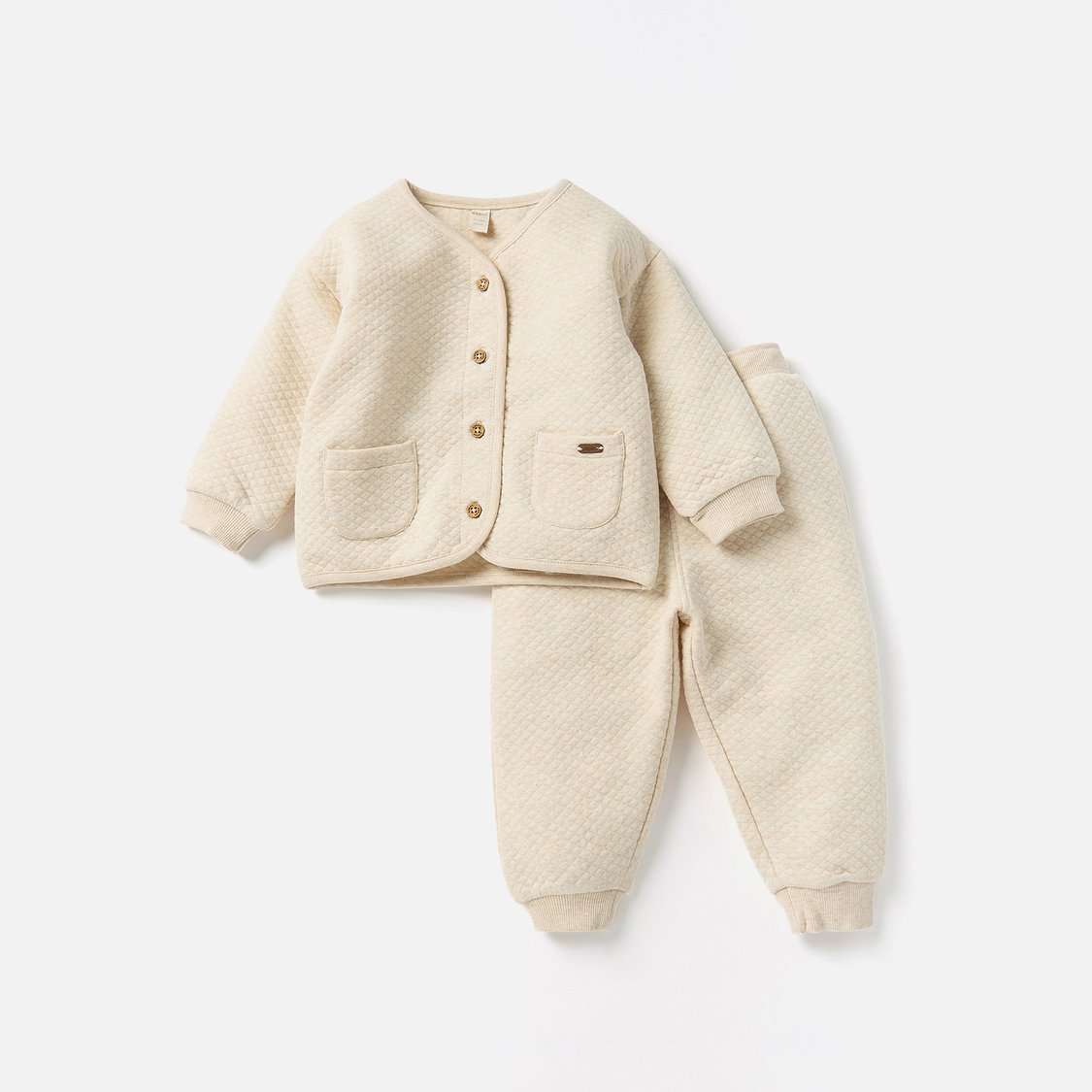 Giggles Textured Button Through Jacket and Joggers Set