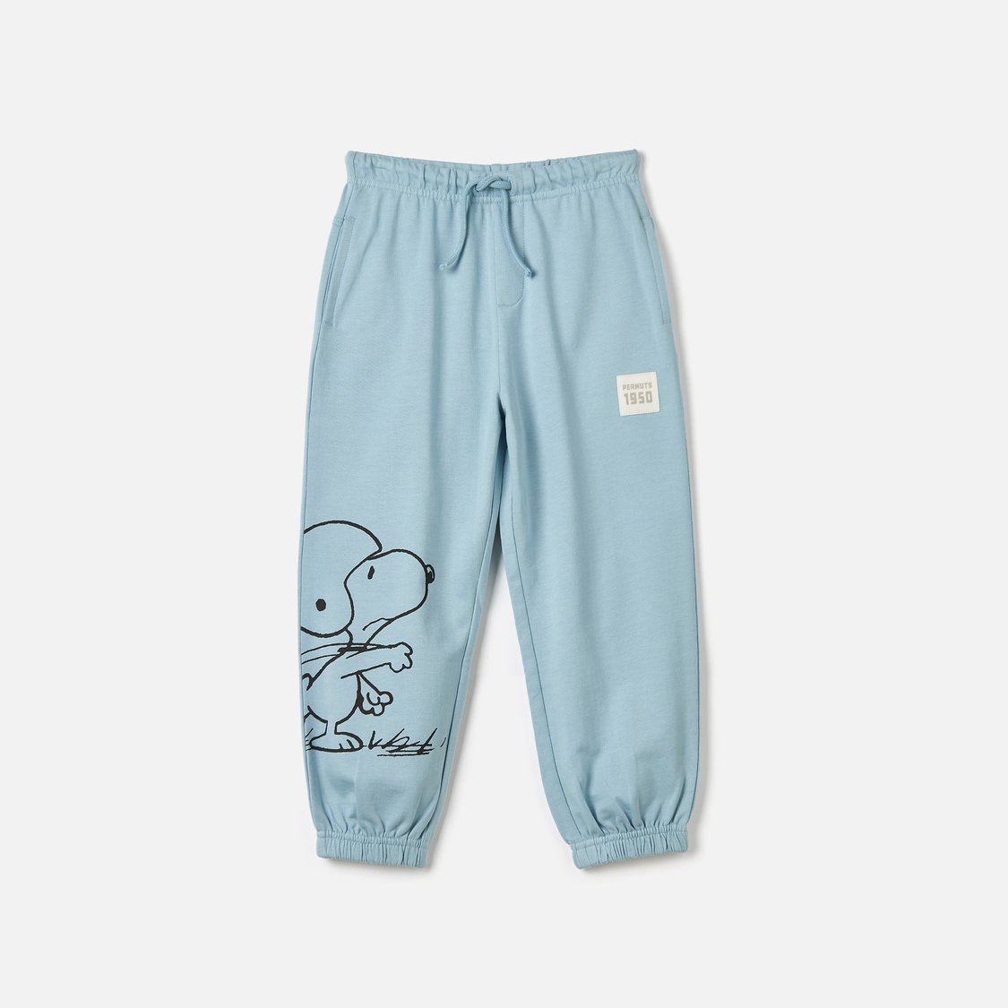 Snoopy Print Joggers with Pockets and Drawstring Closure