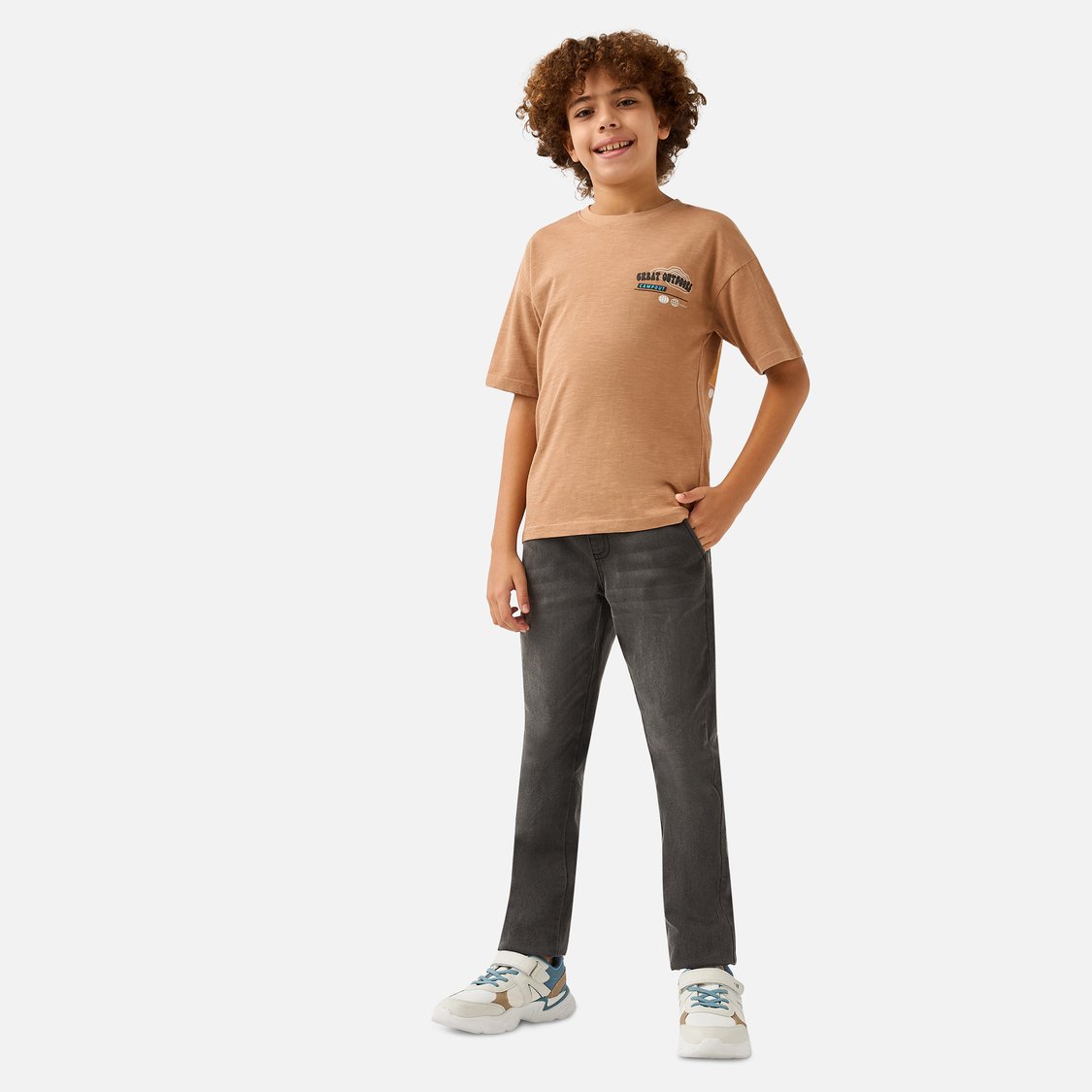 Juniors Graphic Print Crew Neck T-shirt