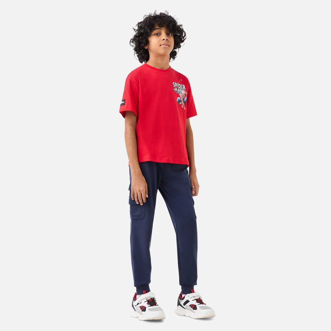Spider-Man Print T-shirt with Crew Neck and Short Sleeves