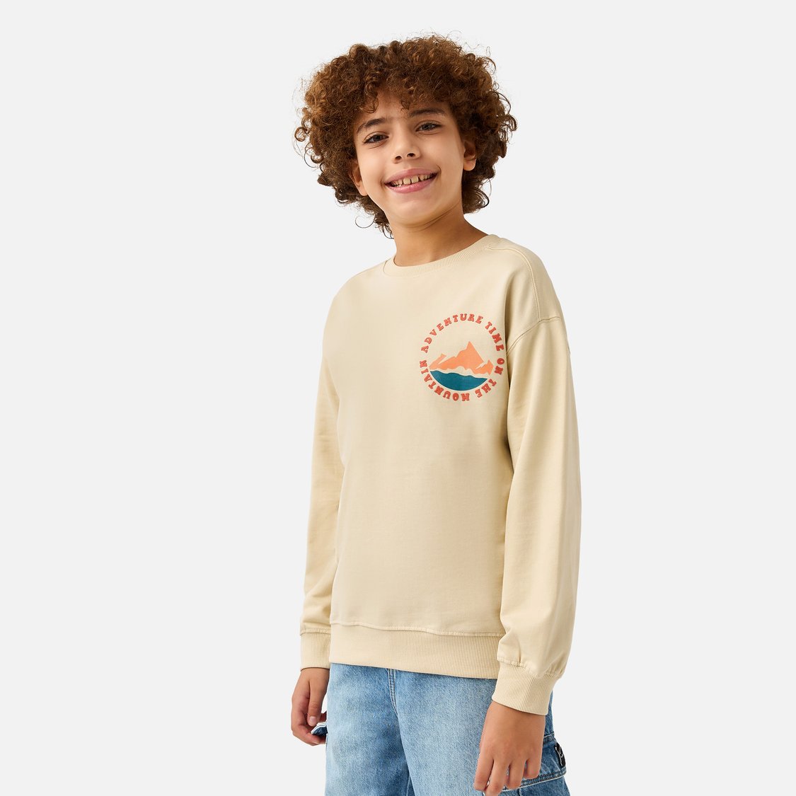Juniors Back Print Sweatshirt with Long Sleeves