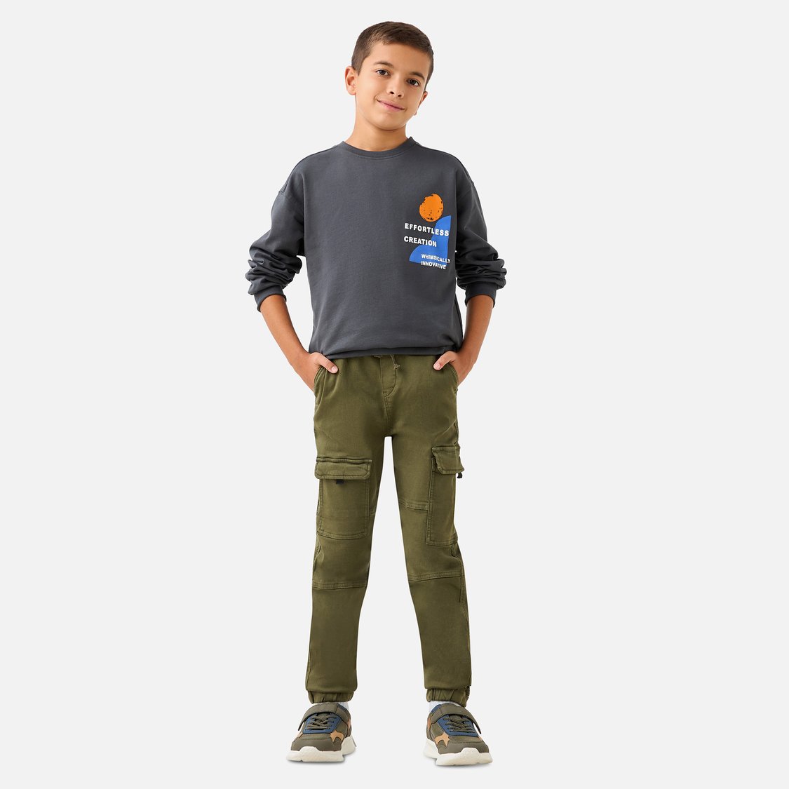 Juniors Printed Sweatshirt with Long Sleeves