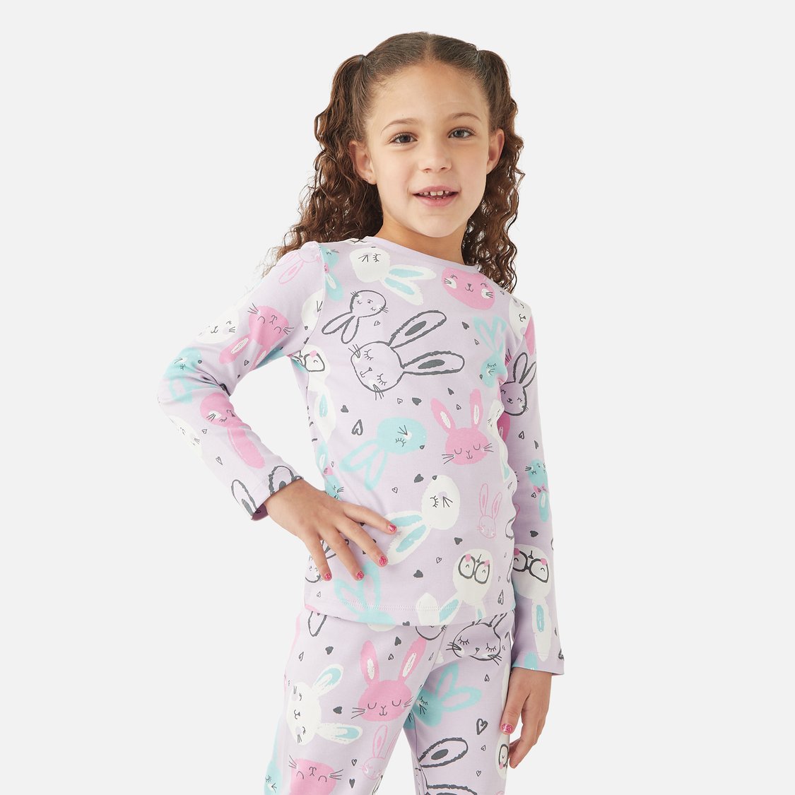 Juniors Bunny Print T-shirt and Pyjama Set