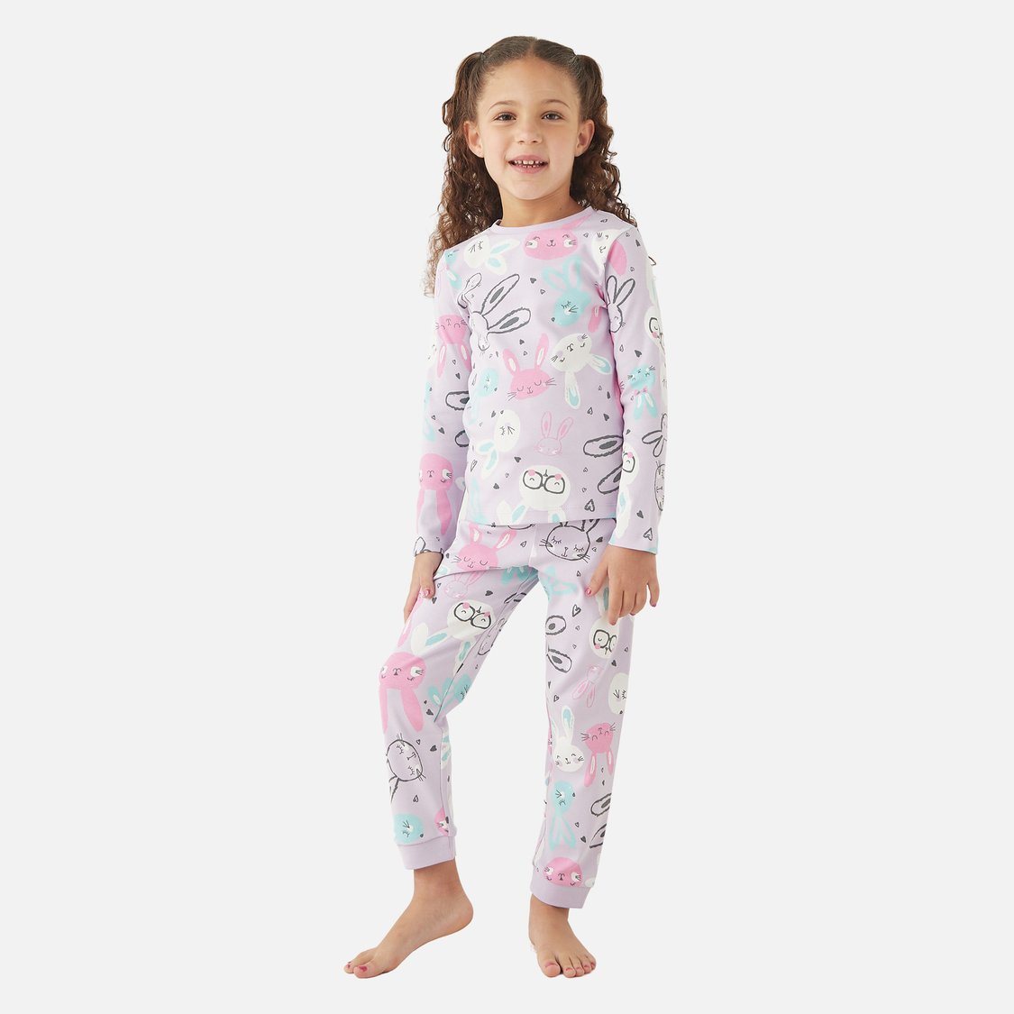 Juniors Bunny Print T-shirt and Pyjama Set