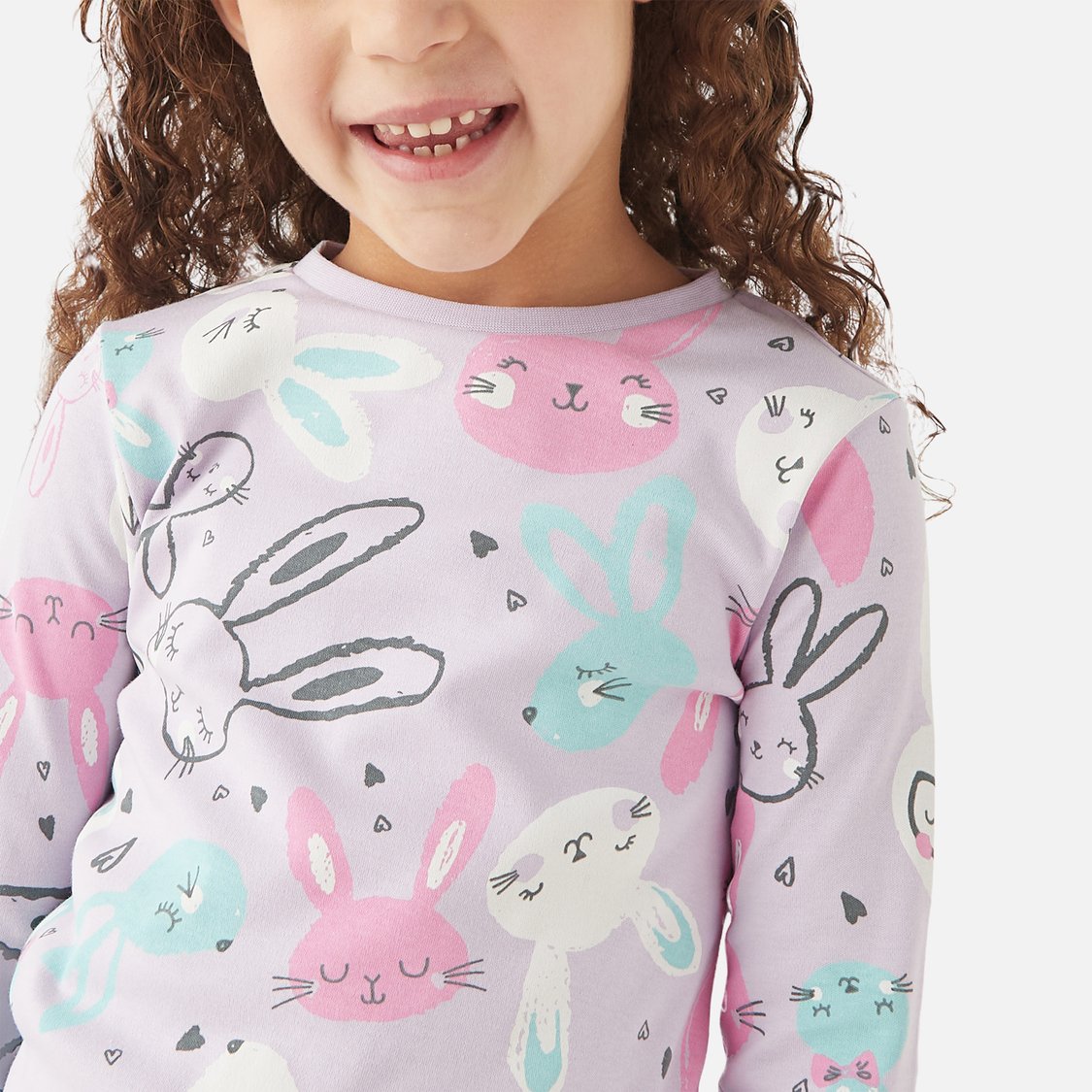 Juniors Bunny Print T-shirt and Pyjama Set