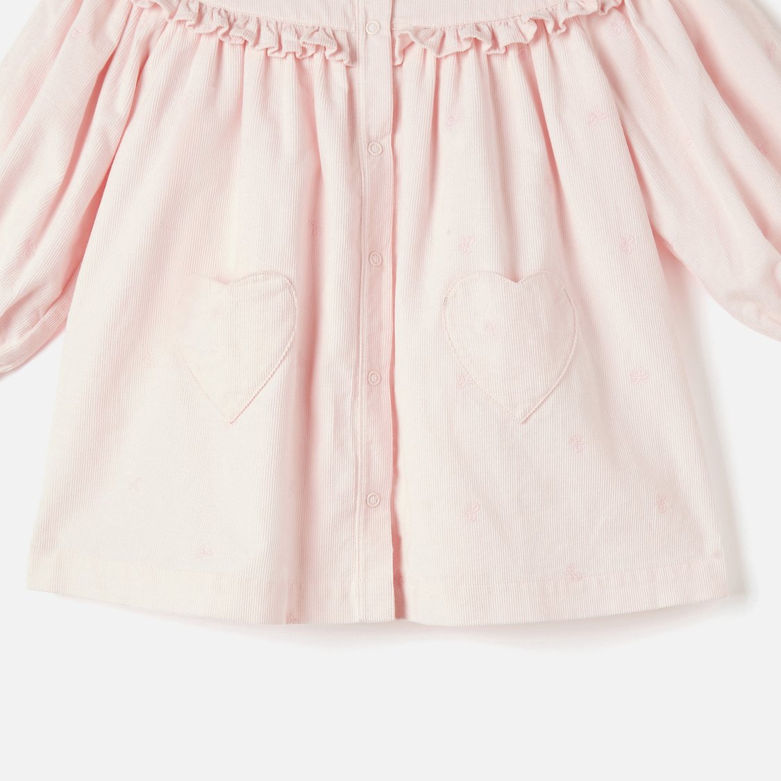 Juniors Ribbed Shirt Dress with Collar and Ruffle Detail