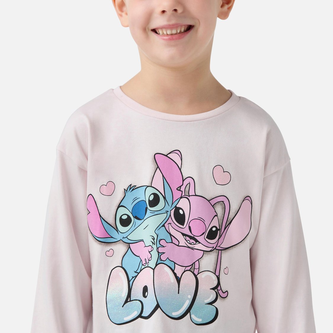 Lilo and Stitch Print T-shirt with Long Sleeves - Set of 2