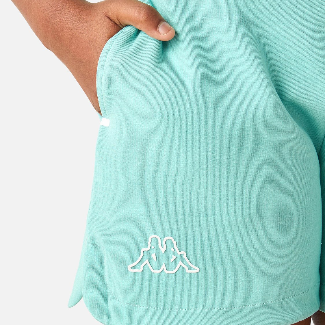 Kappa Solid Shorts with Drawstring Closure and Pockets