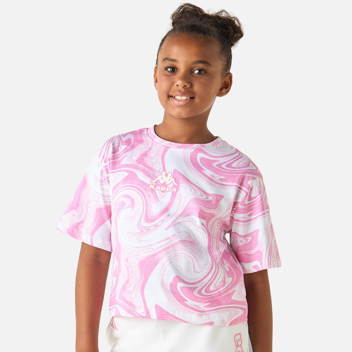Kappa All-Over Print Crew Neck T-shirt with Short Sleeves